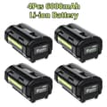 Miniatyrbillede 2 af 2: Ryobi OP4050 Erstatningsbatteri, 6000mAh Kapacitet, Kompatibel med Flere Modeller,4x 6.0Ah Batteri
