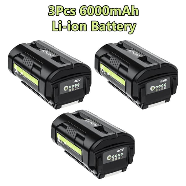 Ryobi OP4050 Ersättningsbatteri, 6000mAh kapacitet, kompatibelt med flera modeller,3x 6.0Ah Batteri