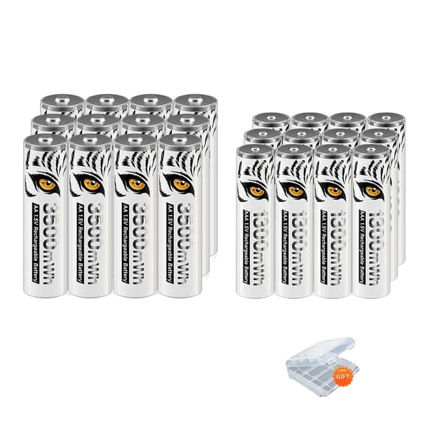 PALO Ladattavat Paristot, AA 3500mWh, AAA 1300mWh,12AA 12AAA