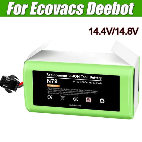 Li-ion akku Ecovacs Deebotille ja Eufy RoboVacille, 14.4V jännite, 3000mAh kapasiteetti,1kappale