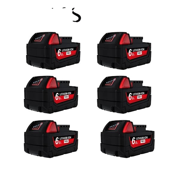 Ersättningslitiumjonbatteri, 18V spänning, 6000mAh kapacitet,6 PACK 6.0Ah
