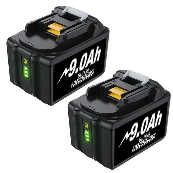 Uppladdningsbart 18V-batteri, 6000mAh kapacitet, CE-certifierat,2 Pack 9000mAh