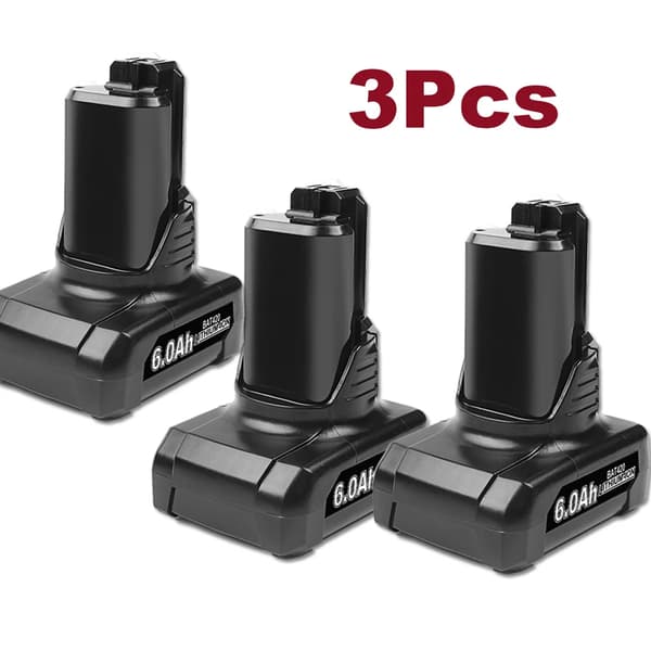 Bosch Kompatibelt Uppladdningsbart Batteri, 12V 6.0Ah Kapacitet, Högpresterande Li-jon Kraft,3Pcs 6.0Ah Batteri