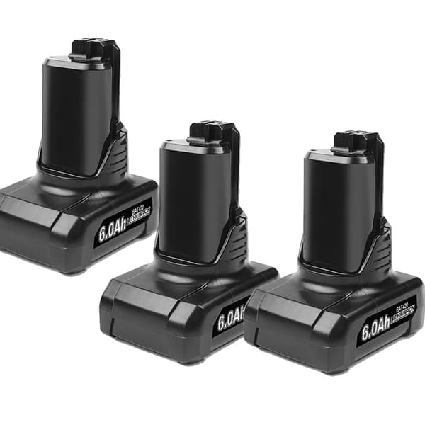 Bosch Kompatibelt Uppladdningsbart Batteri, 12V 6.0Ah Kapacitet, Högpresterande Li-jon Kraft,3Pcs 6.0Ah Batteri