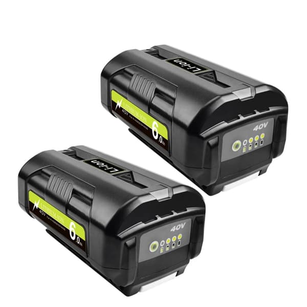 40V Li-Ion uppladdningsbart batteri, 6000mAh kapacitet, LED-laddningsindikator,2PACK 6.0Ah