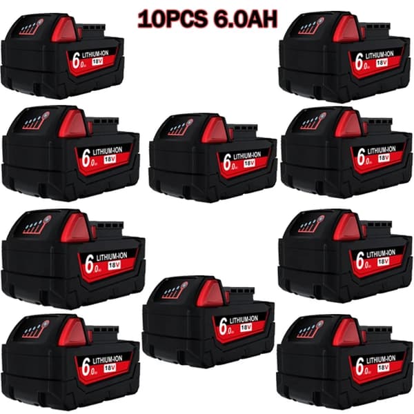 Erstatning til 18V værktøj, kapacitet, CE-certificeret,10Pcs 6000mAh