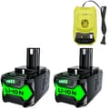Miniatyrbild 1 av 2: RYOBI P108 Batteri, 6000mAh Kapacitet, Li-ion Teknik,2batteriladdare