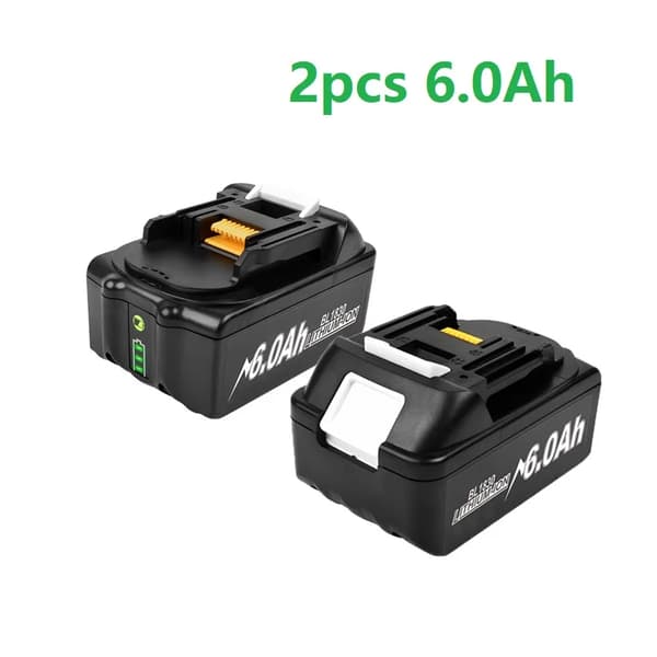 18V Batteri, 6.0Ah Kapacitet, Ny Erstatning,6.0Ah 2 stykker