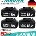 Miniatyrbillede 2 af 2: 18V Lithium-Ion Batteri, 6.0Ah Kapacitet, LED Indikator,4 Styk 6.0AH