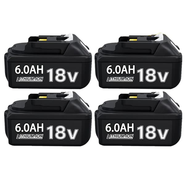18V litiumjonbatteri, 6,0Ah kapacitet, LED-indikator,4 Stycken 6.0AH