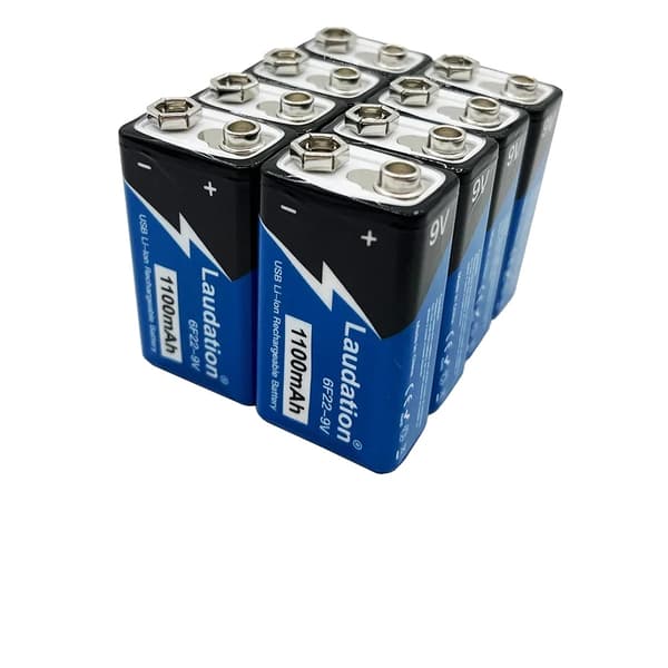 9V genopladeligt batteri, 1100mAh kapacitet, miljøvenlig certificering,8 STK 9V 1100mah, 9V
