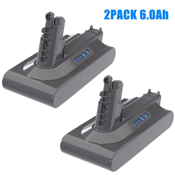 Powtree V10 Erstatningsbatteri, 6000mAh Kapacitet, Smart Beskyttelse,2PACK 6.0Ah Batteri