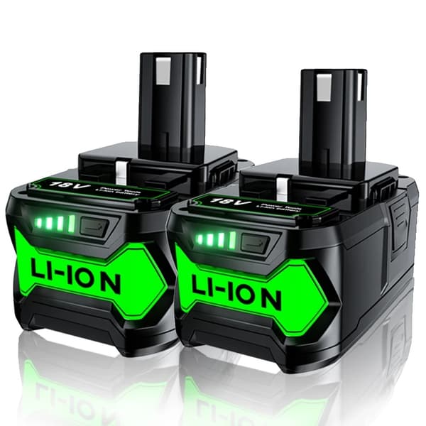 Ryobi ONE+ 18V Li-ion Batteri, 9000mAh Kapacitet, Hurtigopladning,2STK 6.0AH