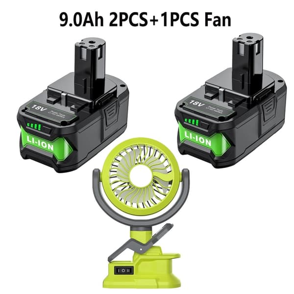 Batteri för Ryobi P108, 18V Li-ion, 9000mAh kapacitet,Sätt 5