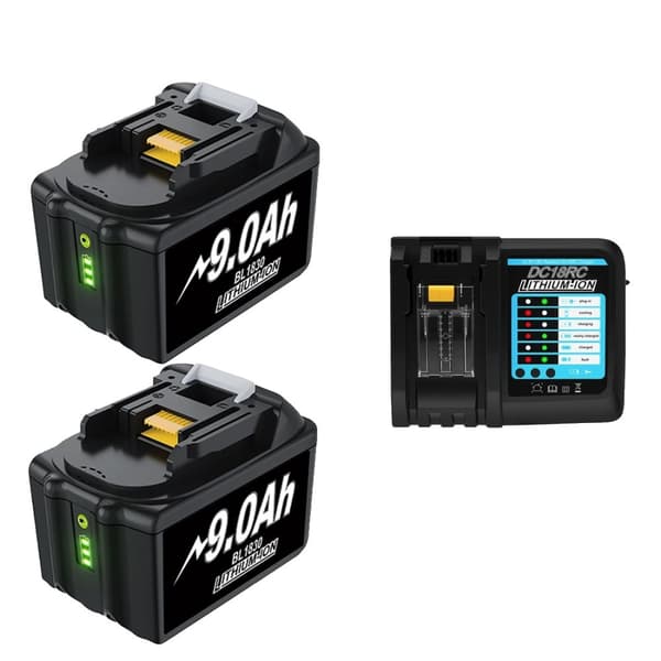 18V-batteri, 9,0Ah kapacitet, dubbelportladdare,paket 9