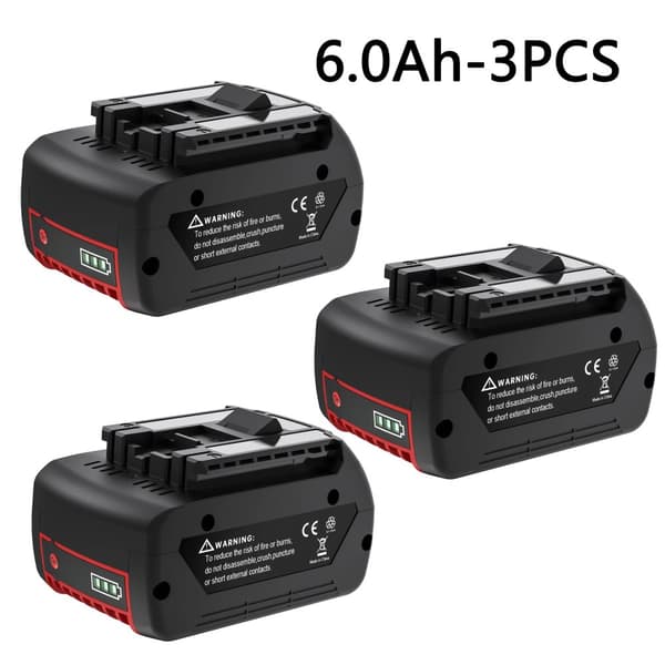 Bosch 18V Akku, Korkea Kapasiteetti 6000mAh, CE- ja FCC-sertifioitu,3 akkua