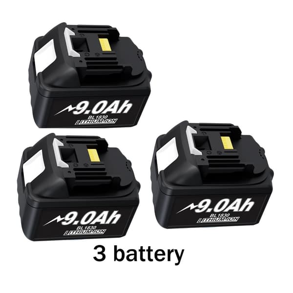 18V-batteri, 9,0Ah kapacitet, smart teknik,3 batteri 9.0Ah