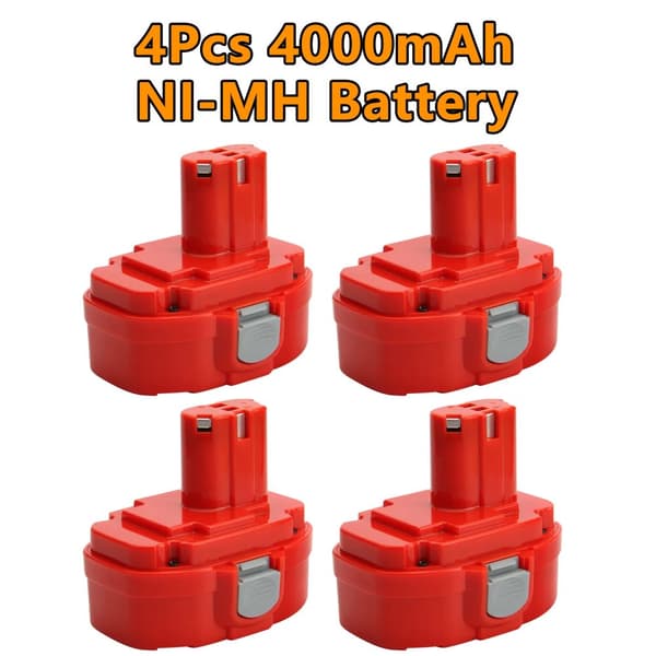 Uppladdningsbart batteri, 4000mAh kapacitet, kompatibelt med olika modeller,4Pack 4000mAh