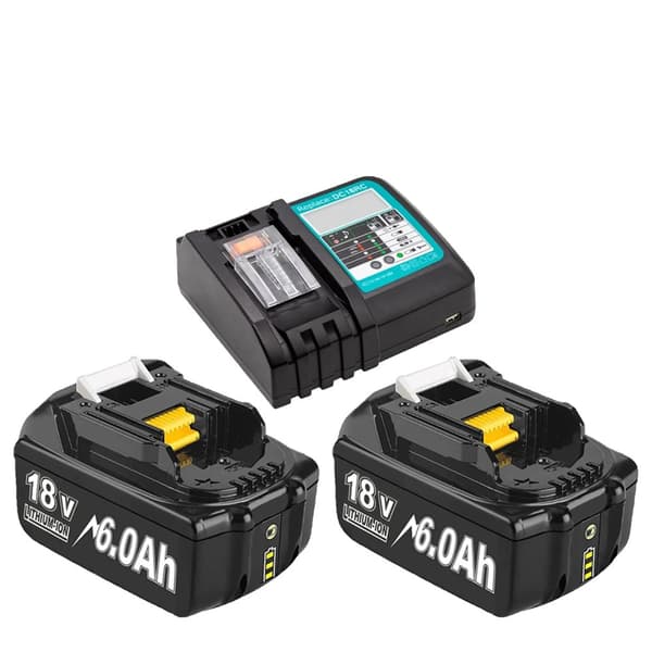 Ladattava, 6000mAh kapasiteetti, 18V jännite,2 6.0Ah 4A Laturi