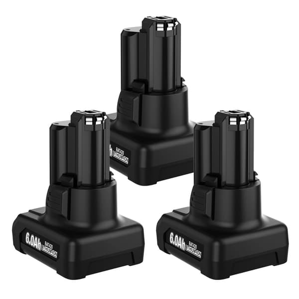 12V Li-Ion Erstatning, 6000mAh Kapacitet, Kompatibel med Bosch Værktøj,3 Pakke 6000mah
