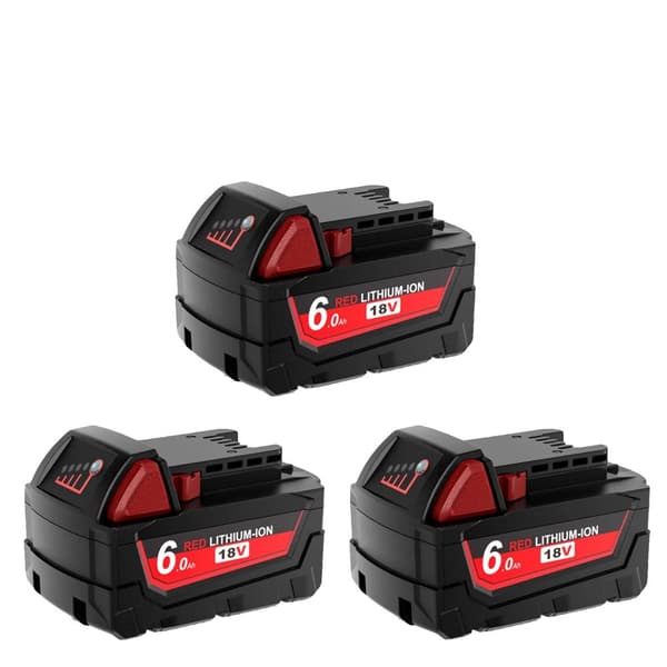 Erstatningsbatteri til M18 værktøj, 6000mAh kapacitet, 18V Li-Ion strøm,3Pcs Batteri