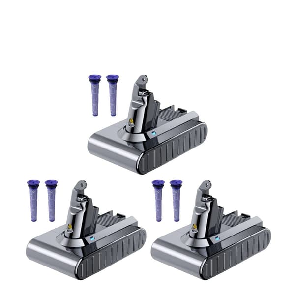 V6 Ersättningsbatteri, 6000mAh kapacitet, kompatibelt med flera modeller,3Pcs V6 6000mAh