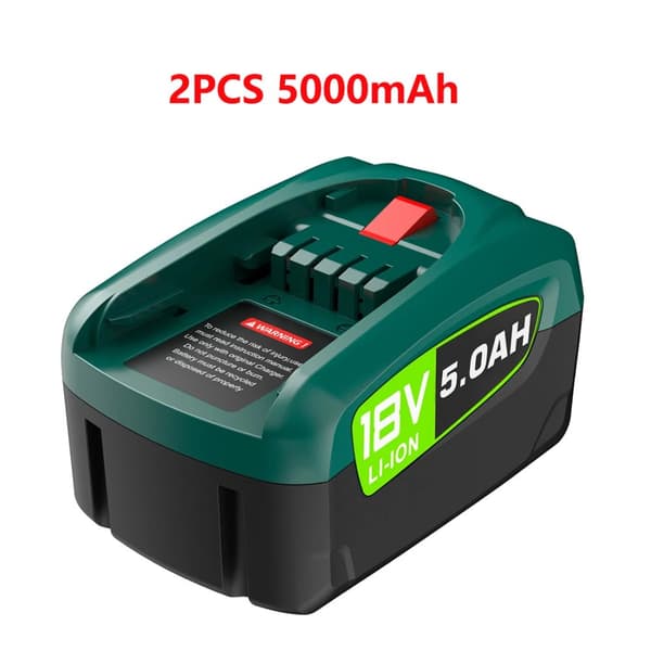 Ersättningsbatteri, 18V spänning, 5,0Ah kapacitet,2st 5000mAh