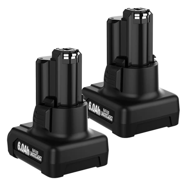 12V Li-Ion Erstatning, 6000mAh Kapacitet, Kompatibel med Bosch Værktøj,2 Pakke 6000mah