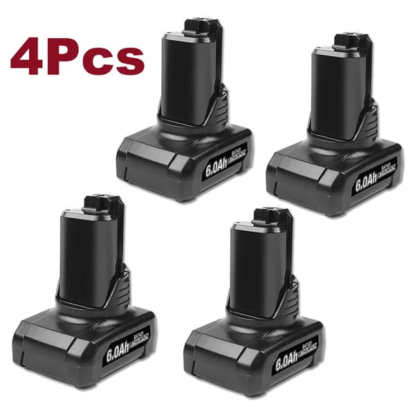 Bosch Kompatibelt Uppladdningsbart Batteri, 12V 6.0Ah Kapacitet, Högpresterande Li-jon Kraft,4Pcs 6.0Ah Batteri