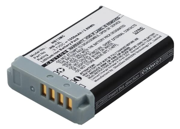 CoreParts-kameran akku Canonille 3,9 Wh:n litiumioniakku 3,7 V 1050 mAh, musta, PowerShot G7X II, MBXCAM-BA072