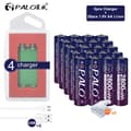 Miniatyrbillede 2 af 2: PALO 1.5V AA Genopladeligt Batteri, 2800mWh Kapacitet, USB Smart Oplader,20stk og 5charger
