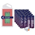 Miniatyrbillede 1 af 2: PALO 1.5V AA Genopladeligt Batteri, 2800mWh Kapacitet, USB Smart Oplader,20stk og 5charger