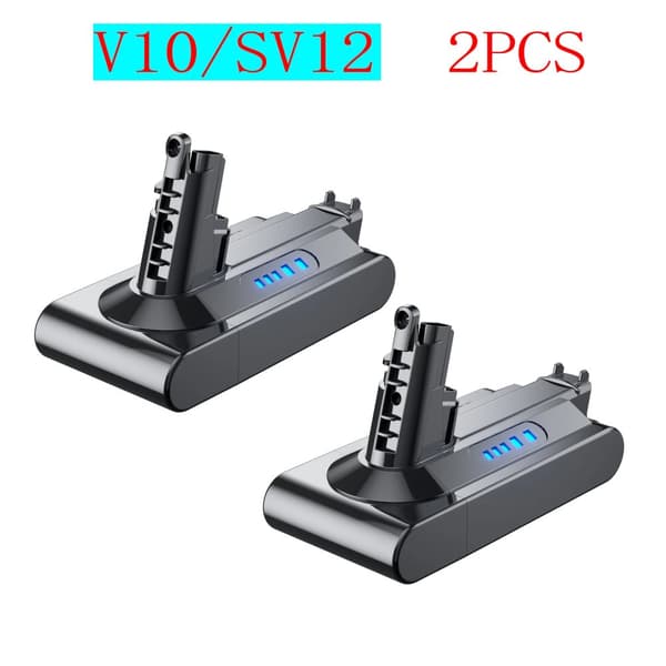 Ladattava akku, 6000mAh kapasiteetti, yhteensopiva V6/V7/V8/V10-mallien kanssa,V10 6000mAh 2kpl