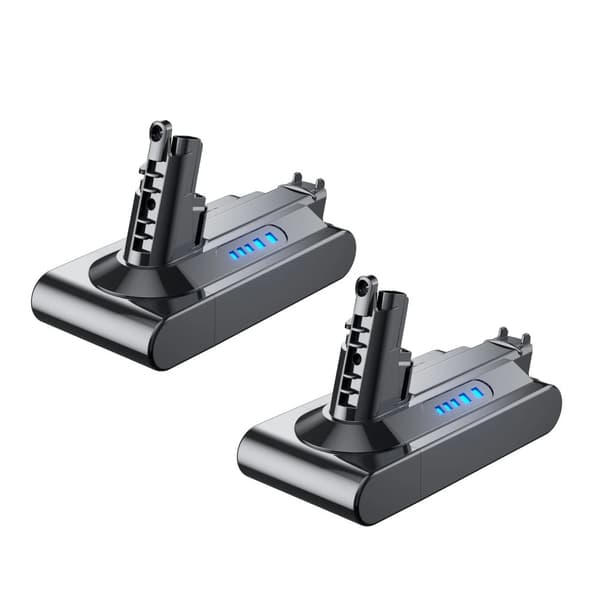 Ladattava akku, 6000mAh kapasiteetti, yhteensopiva V6/V7/V8/V10-mallien kanssa,V10 6000mAh 2kpl