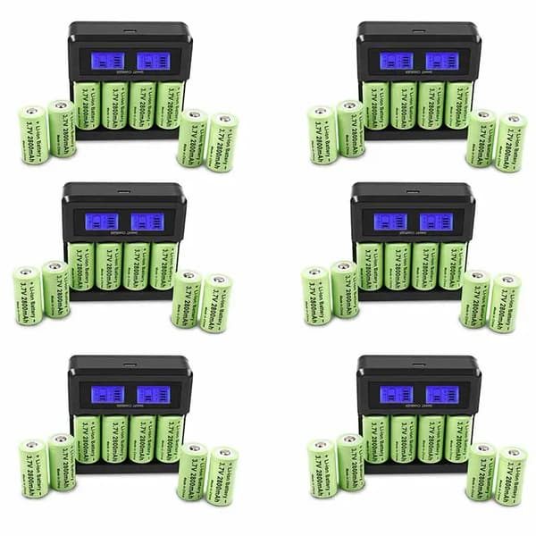 Li-ion genopladelige batterier, 2800mAh kapacitet, alsidig kompatibilitet,48xBatteri 24Oplader, 3,7V