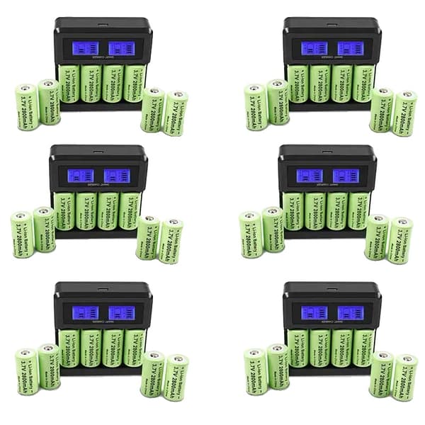 Li-ion genopladelige batterier, 2800mAh kapacitet, alsidig kompatibilitet,48xBatteri 24Oplader, 3,7V
