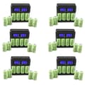 Miniatyrbillede 1 af 2: Li-ion genopladelige batterier, 2800mAh kapacitet, alsidig kompatibilitet,48xBatteri 24Oplader, 3,7V