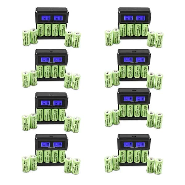 Li-ion genopladelige batterier, 2800mAh kapacitet, alsidig kompatibilitet,64xBatteri 32Oplader, 3,7V