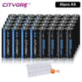 Miniatyrbillede 2 af 2: AA genopladelige batterier, 3000mAh kapacitet, lav selvafladningsteknologi,40 stk AA batteri