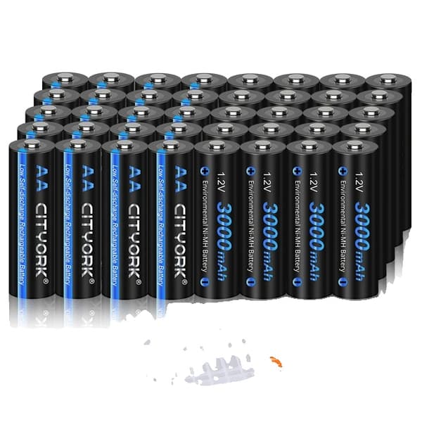AA genopladelige batterier, 3000mAh kapacitet, lav selvafladningsteknologi,40 stk AA batteri