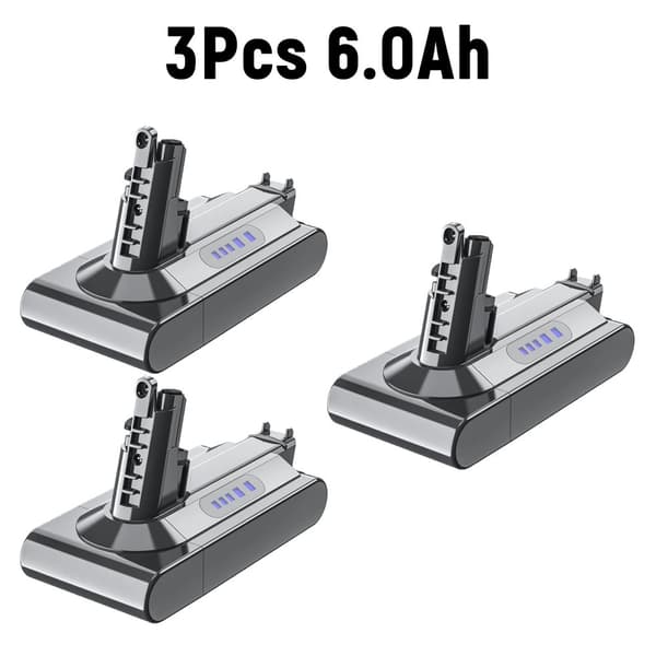 V10 Vaihtobatteri, 6000mAh Kapasiteetti, Nopea Lataus,3 kpl 6.0Ah akku
