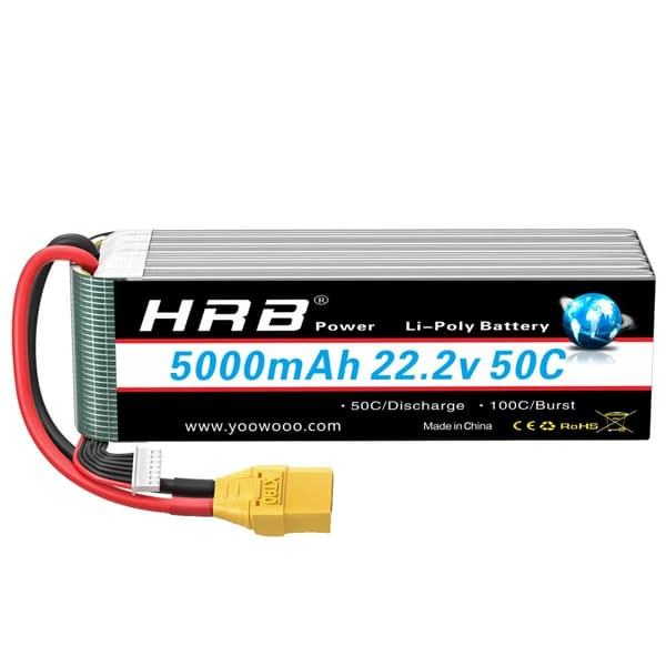 6S Lipo-batteri, 5000mAh kapacitet, 22.2V spænding,6s 5000mah XT90 1stk