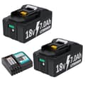 Miniatyrbild 1 av 2: Ersättningsbatteri för BL1830, 18V, 7000mAh kapacitet,2 st 1 laddare