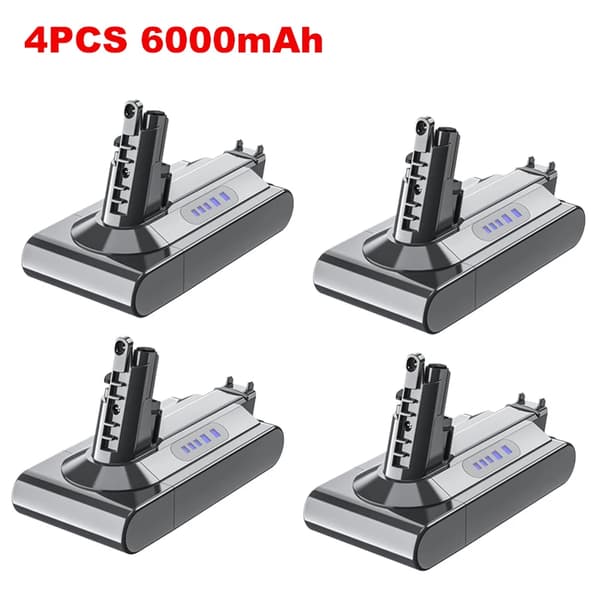 Ersättningsbatteri för V10, 6000mAh kapacitet, 25.2V spänning,4 st batterier
