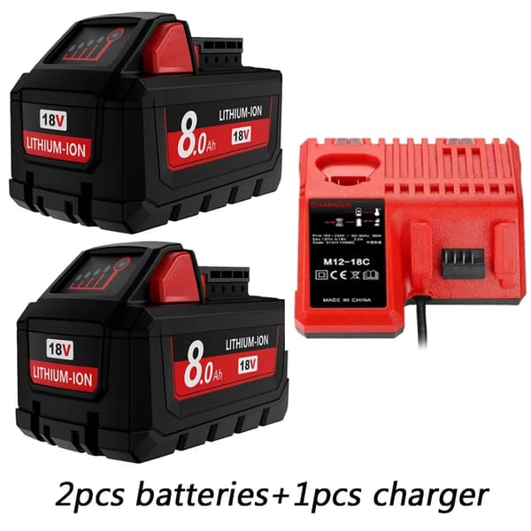 M18 Akkuadapteri, Korkea kapasiteetti 8000mAh, Nopea lataus,18V, 2B 1C
