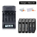 Miniatyrbillede 2 af 2: Palo AA Genopladelige Batterier, 3000mAh Kapacitet, USB Opladning,20pc AA med oplader, 1.2V