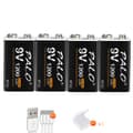 Pikkukuva 1 / 2: PALO 9V Ladattava Akka, 1200mAh Kapasiteetti, Micro USB Lataus,4kkl