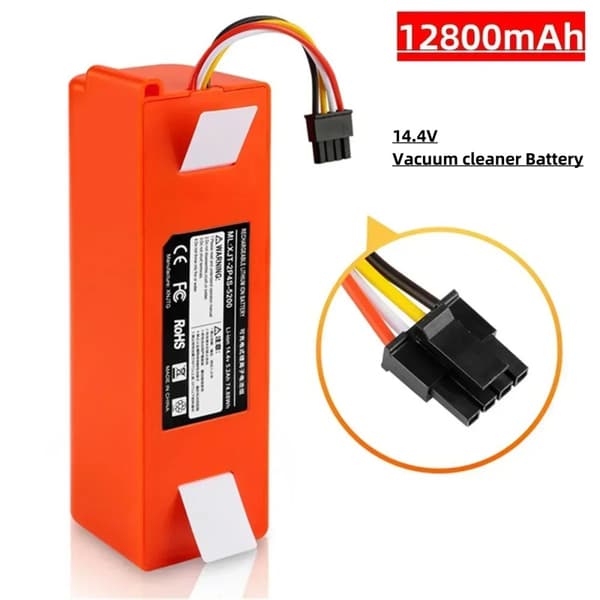 Erstatningsbatteri, 12800mAh kapacitet, 14.4V spænding, kompatibel med robotstøvsugere,12800Ah