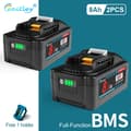 Miniatyrbillede 2 af 2: Batteri til elværktøj, 8Ah kapacitet, 18V spænding, 10C afladningshastighed,2 PC 8Ah batteri