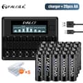 Miniatyrbillede 2 af 2: PALO Genopladelige AA-batterier, 3000mAh kapacitet, oplader inkluderet,20 AA 1 oplader